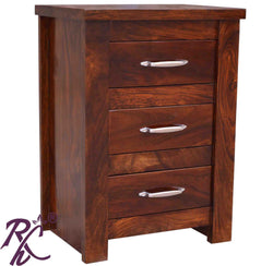 solid Wood 3 Drawer Side Table