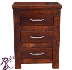solid Wood 3 Drawer Side Table