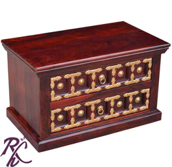 Solid Wood Rectangular Shape L+T Bed Side Table