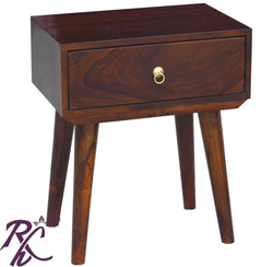 Solid Wood Raj Bed Side Table With 1 Drawer