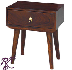 Solid Wood Raj Bed Side Table With 1 Drawer