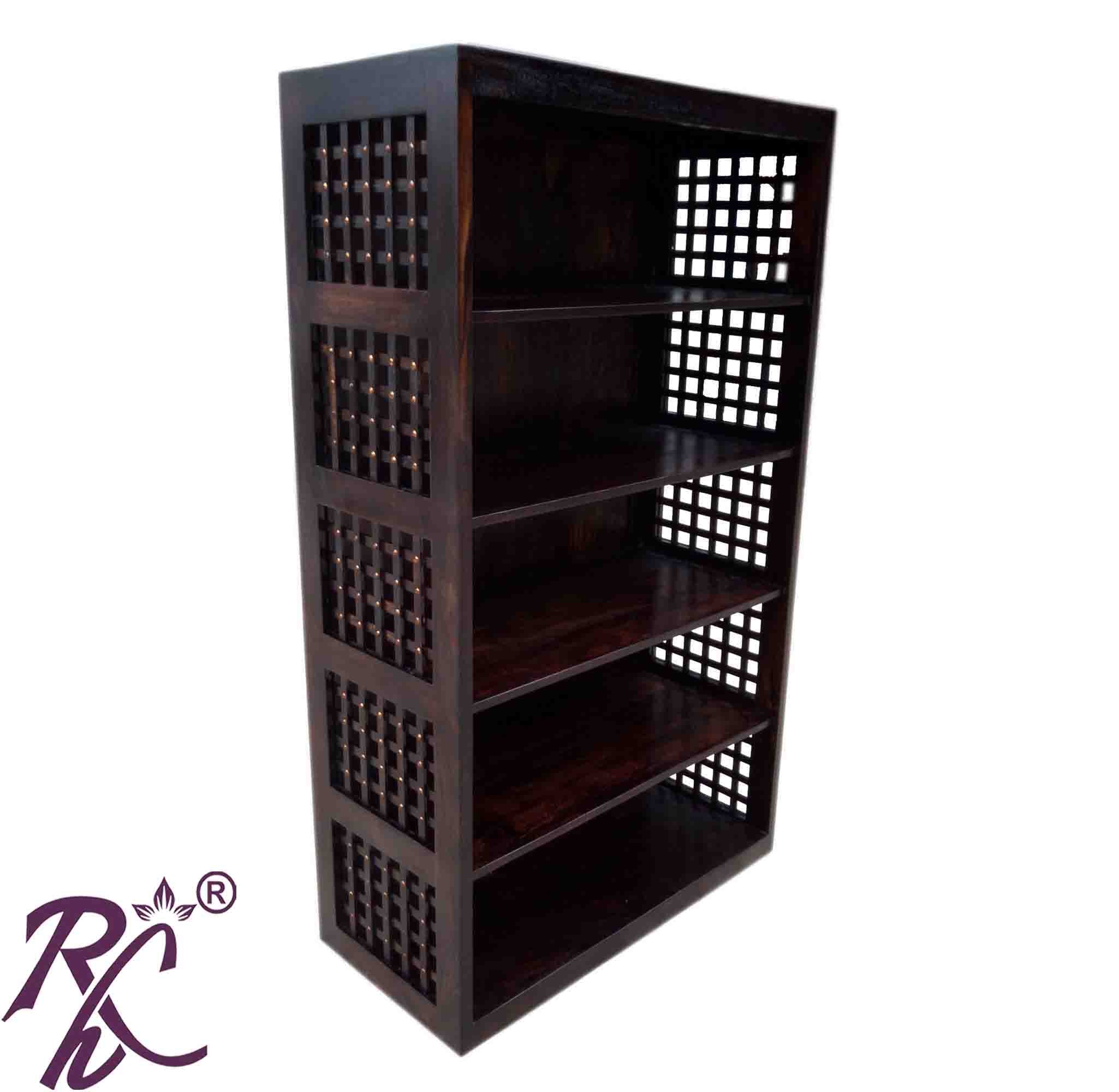 Solid Wood Wooden Jali Book Shelf