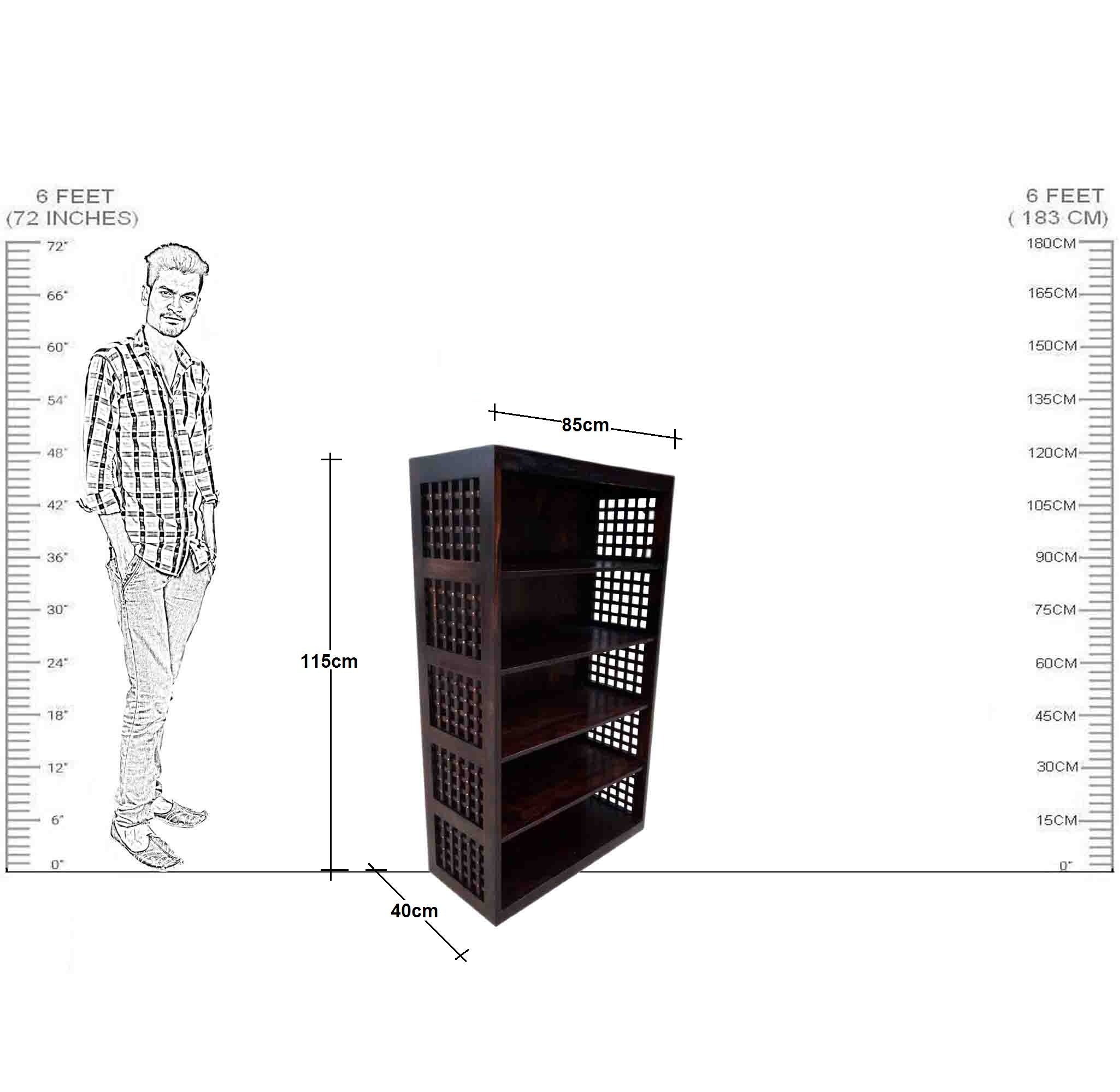 Solid Wood Wooden Jali Book Shelf