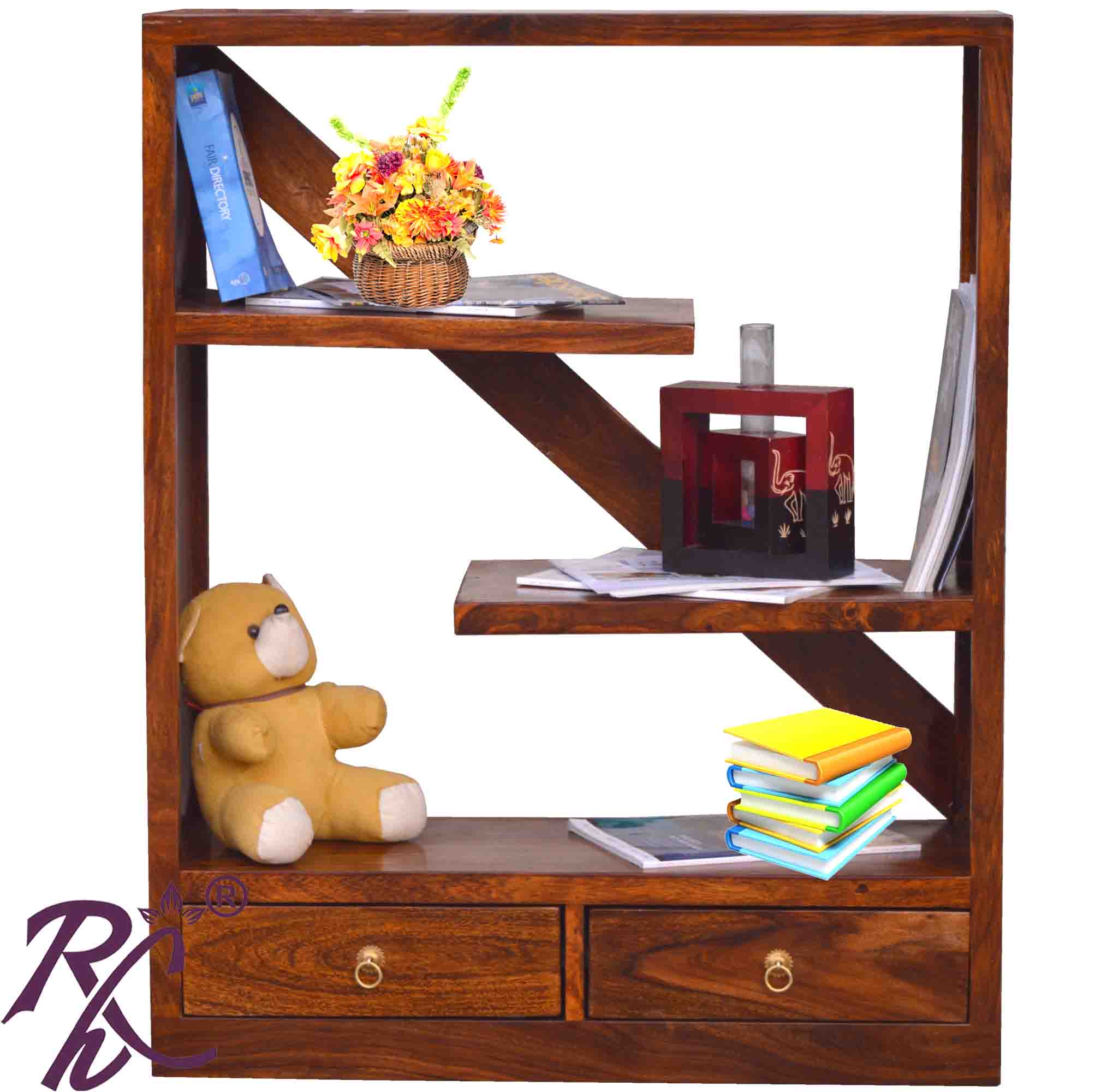 Solid Wood Open Book Shelf RAJ HANDICRAFT