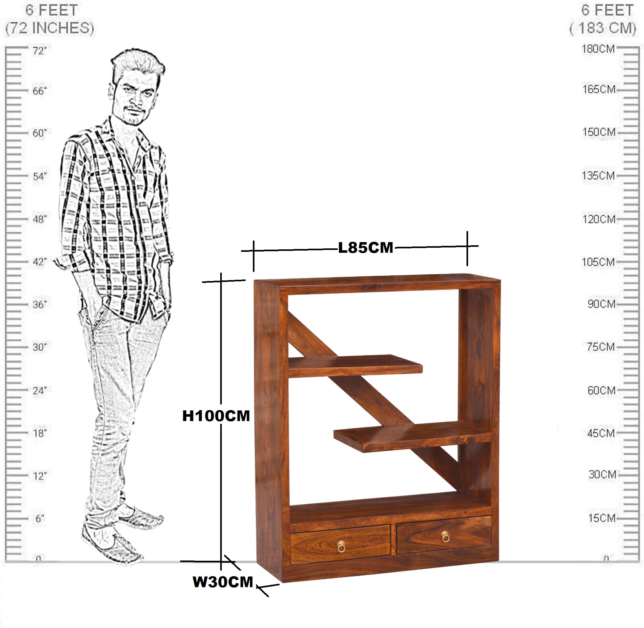 Solid Wood Open Book Shelf RAJ HANDICRAFT