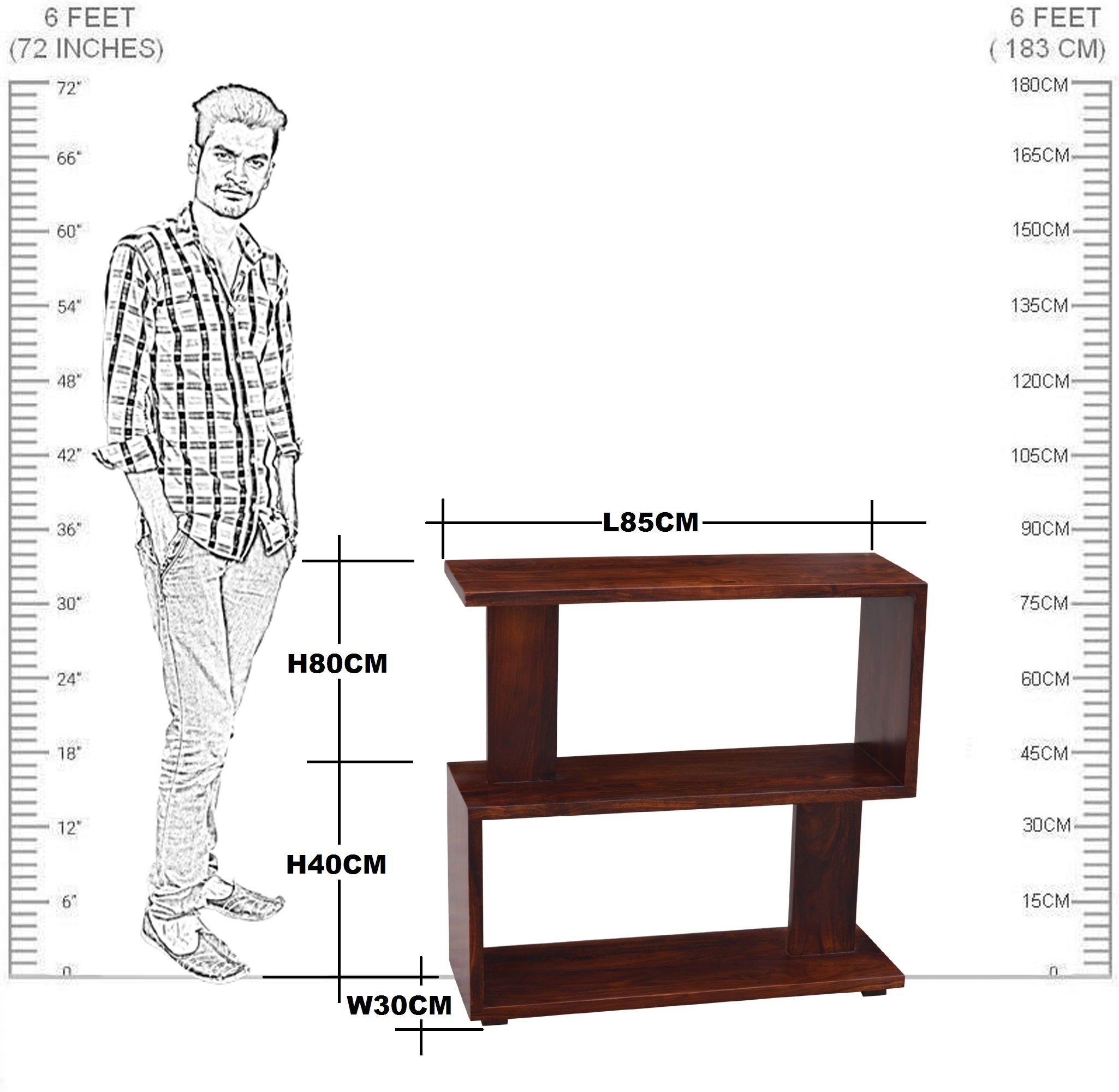 Solid Wood Open Book Shelf RAJ HANDICRAFT