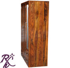 Solid wood Jiksa Jali Wardrobe 2 Doors 1 Glass Door and 4 Drawers