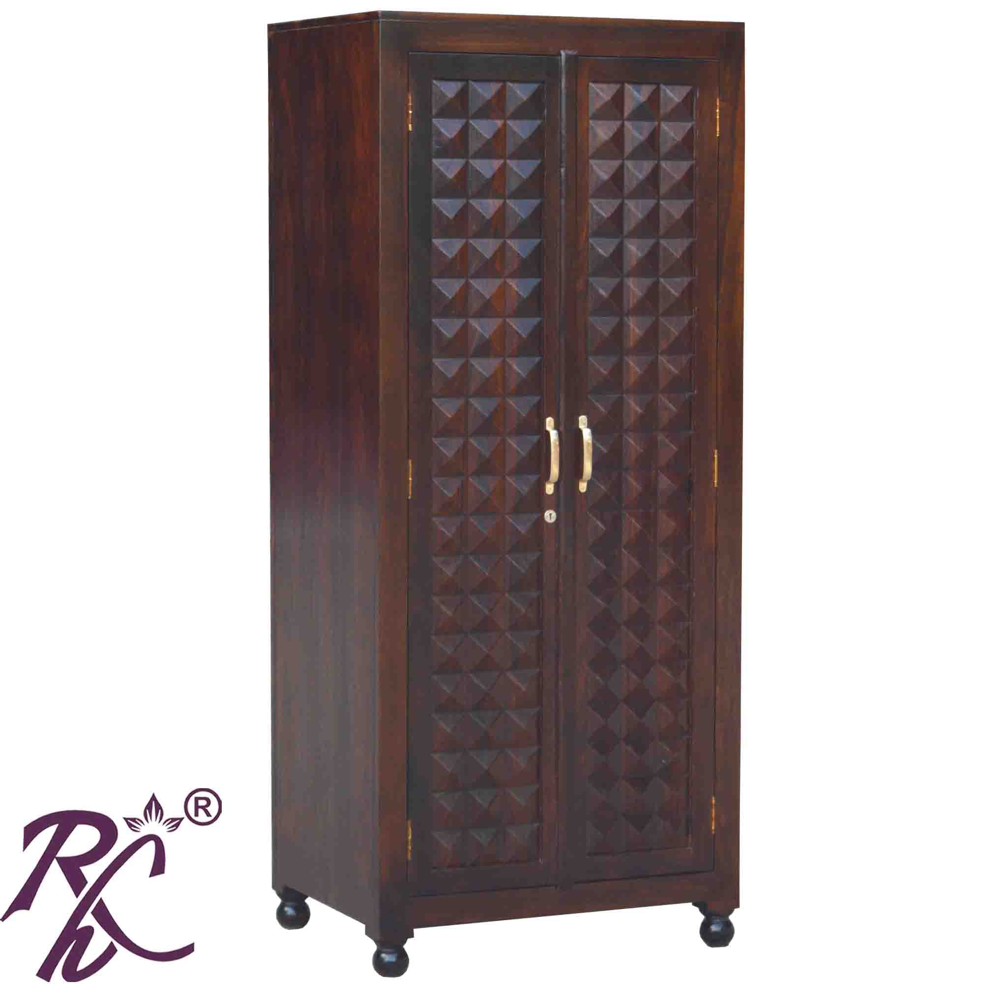 Solid Wood Diamond Design Large Cabinet and Wardrobe 2 Doors