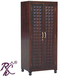 Solid Wood Diamond Design Large Cabinet and Wardrobe 2 Doors