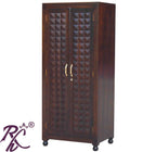Solid Wood Diamond Design Large Cabinet and Wardrobe 2 Doors