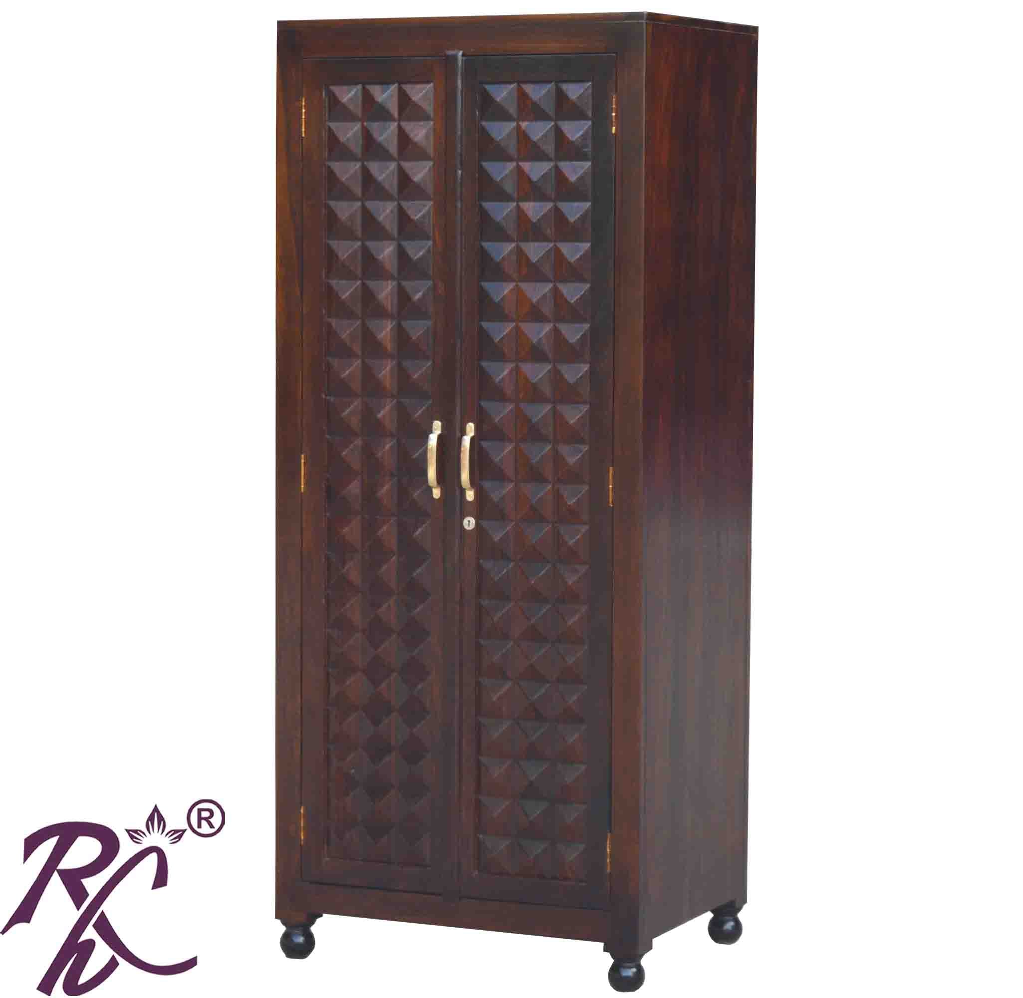 Solid Wood Diamond Design Large Cabinet and Wardrobe 2 Doors