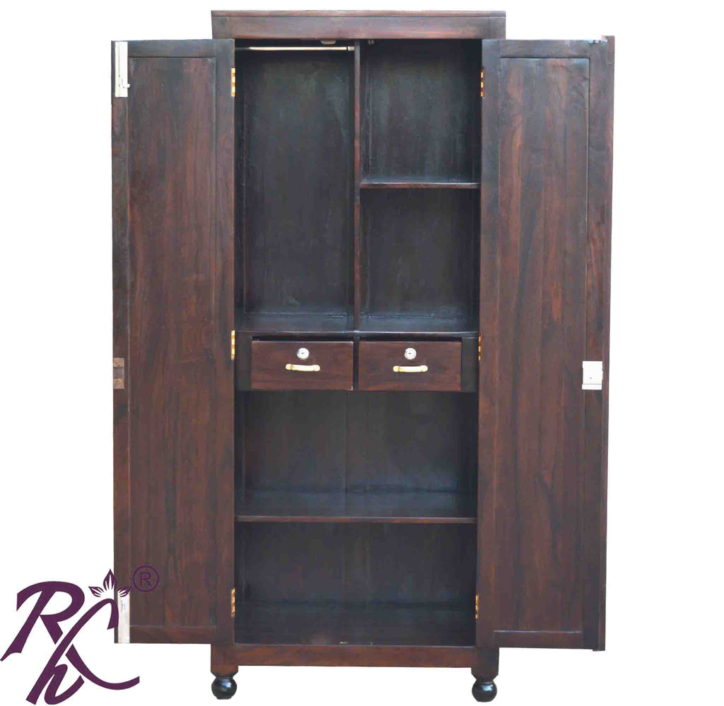 Solid Wood Diamond Design Large Cabinet and Wardrobe 2 Doors