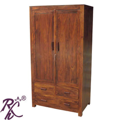 Wooden 2 Doors 3 Drawers Cabinet & Wardrobe