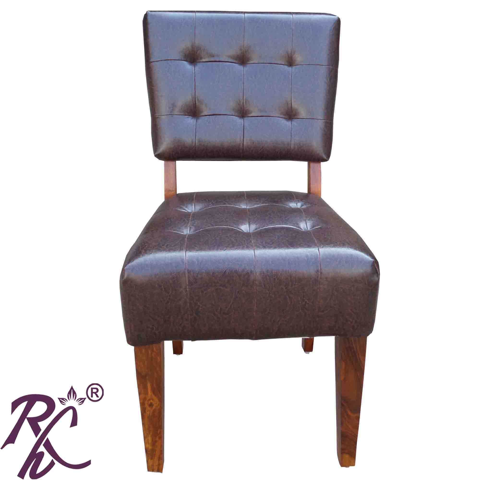 Wooden Hotel & Restaurant Leatherite Chair