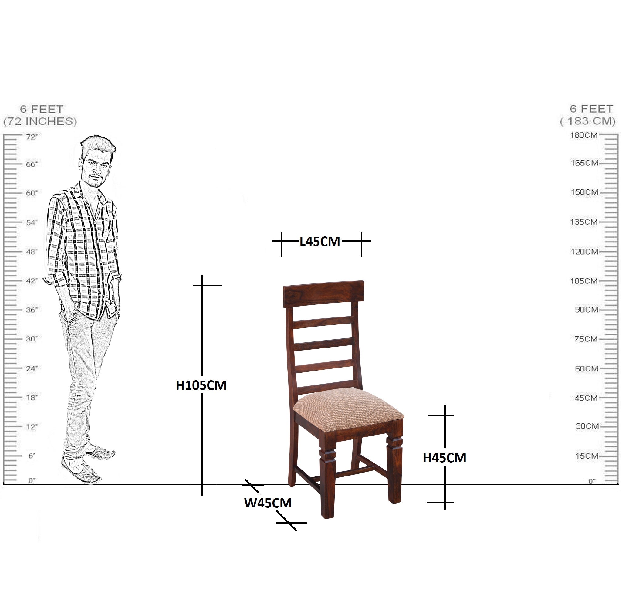 Solid Wood Cubex Dining Chair Set of ( 2 Pcs. )