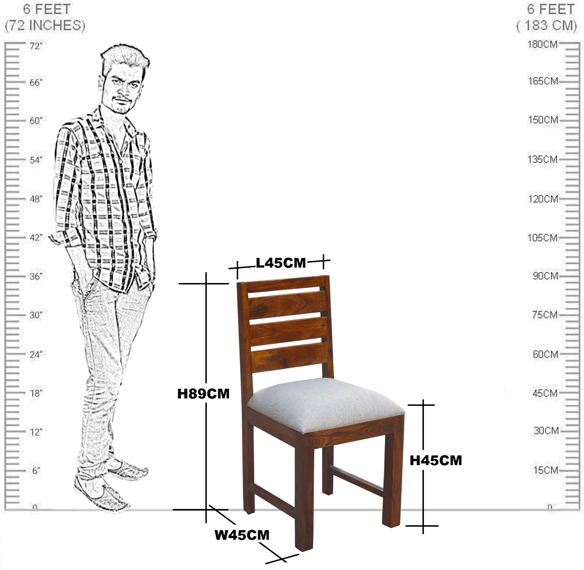 Solid Wood Zampa Dining Chair Set of ( 2 Pieces )