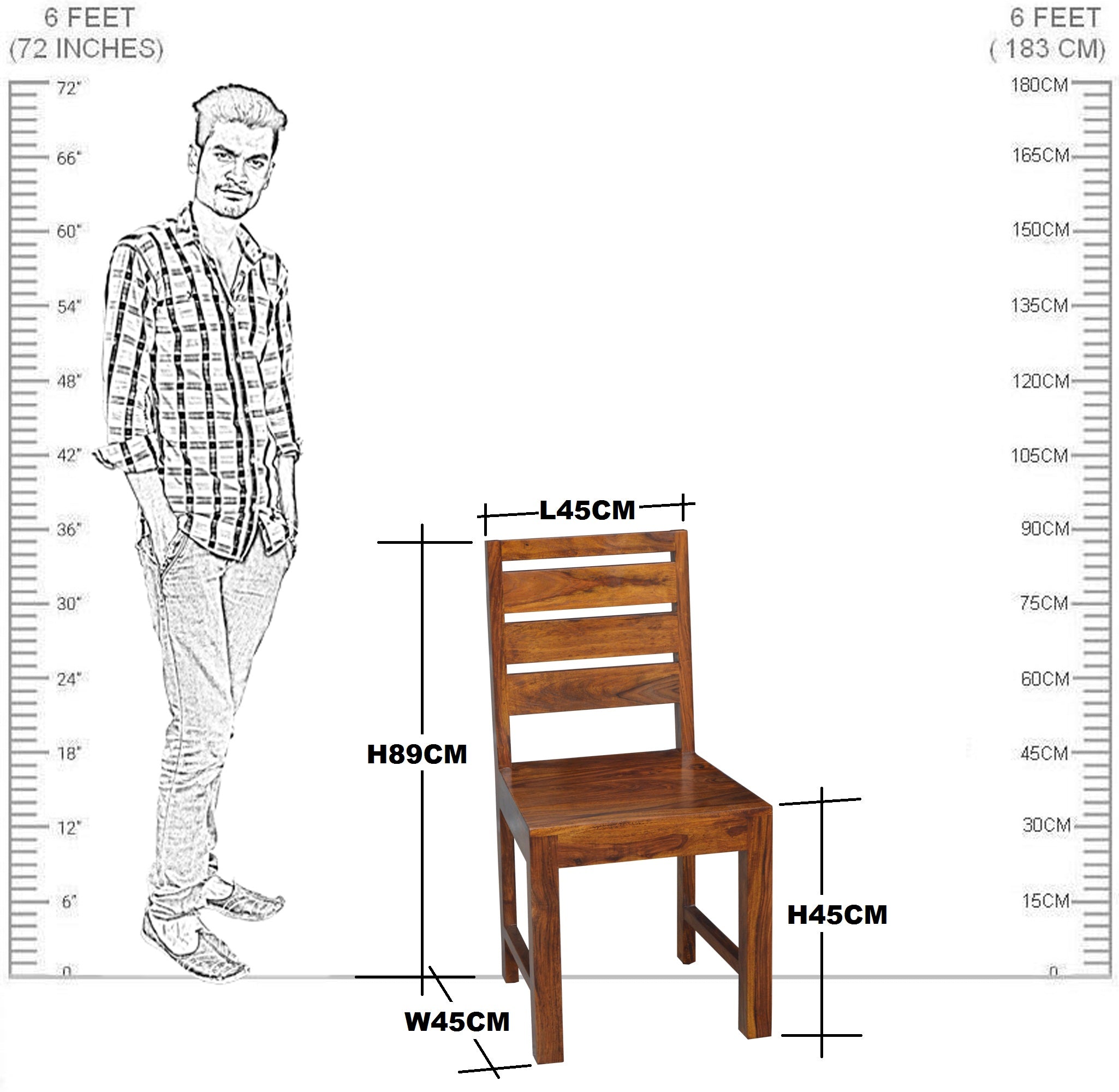 Solid Wood Zampa Dining Chair Set of ( 2 Pieces )