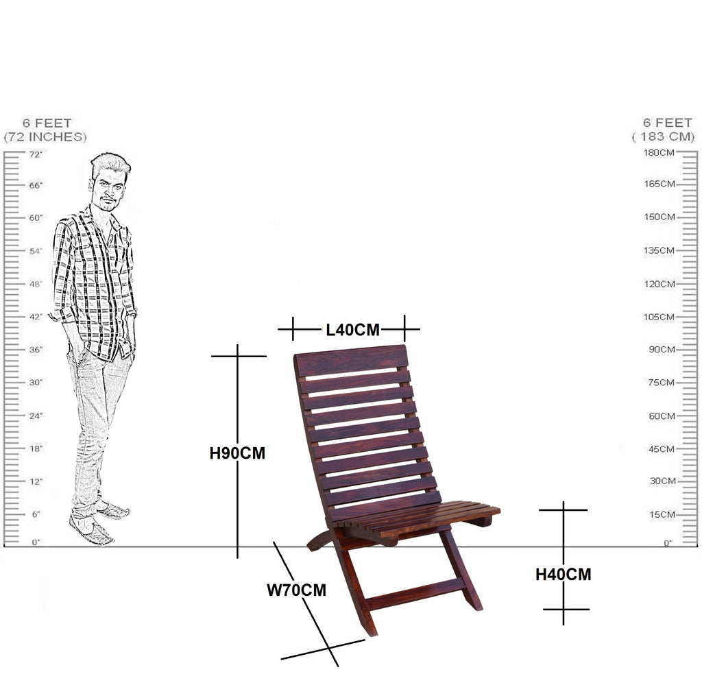 Solid Wood Folding Garden Chair set of (2 pieces)