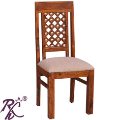 Solid Wood Brass Work Design Dining Chair  Set of ( 2 Pcs. )