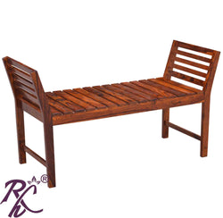 Solid Wood Stripe Design 2 Seater Chair