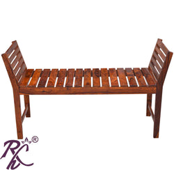 Solid Wood Stripe Design 2 Seater Chair