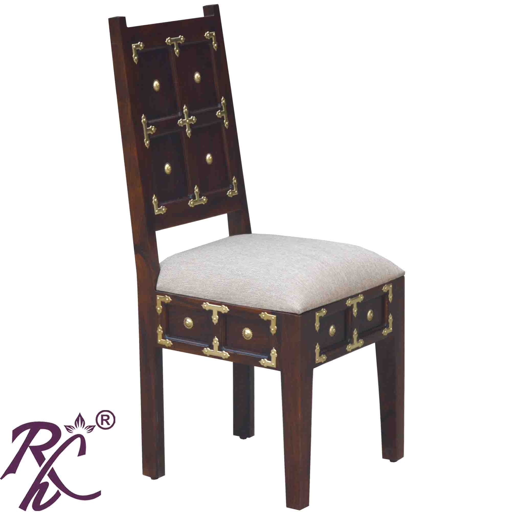 Solid Wood L+T Brass Work Chair set of (2 pieces)