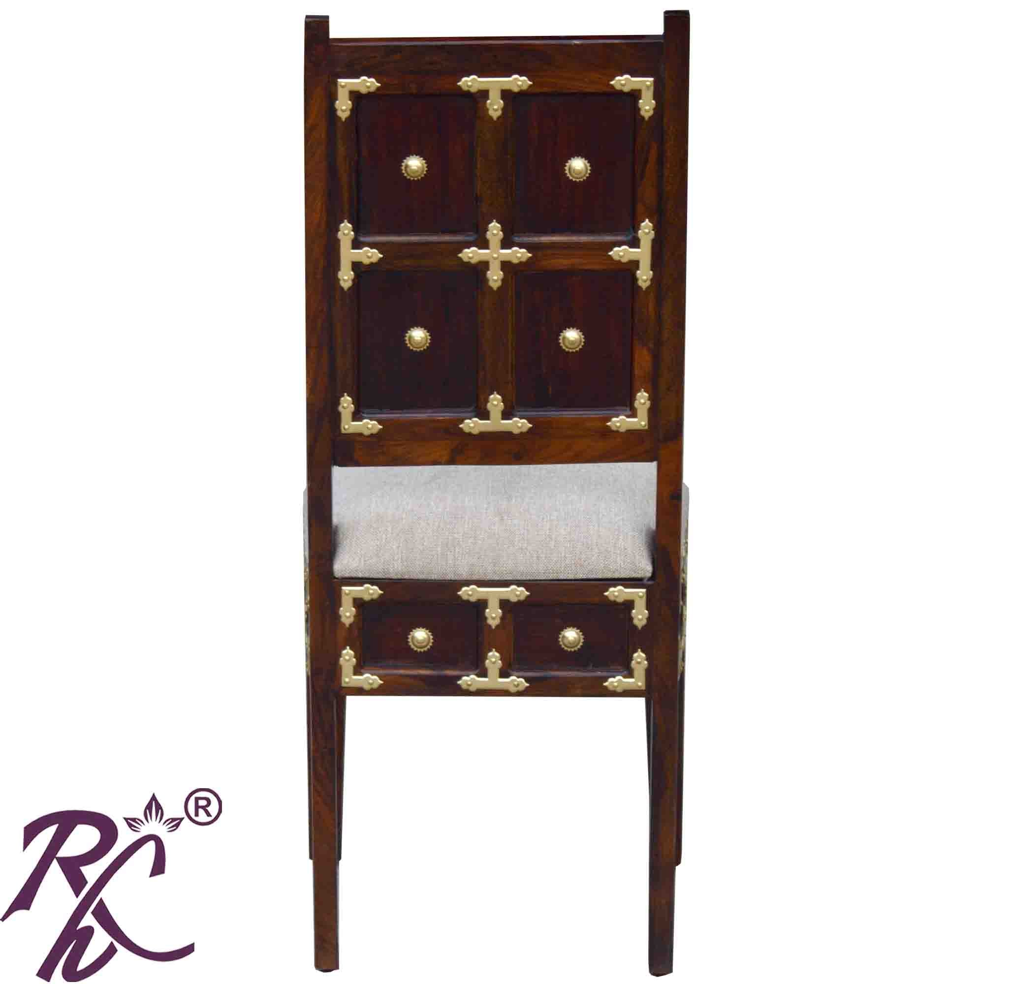 Solid Wood L+T Brass Work Chair set of (2 pieces)