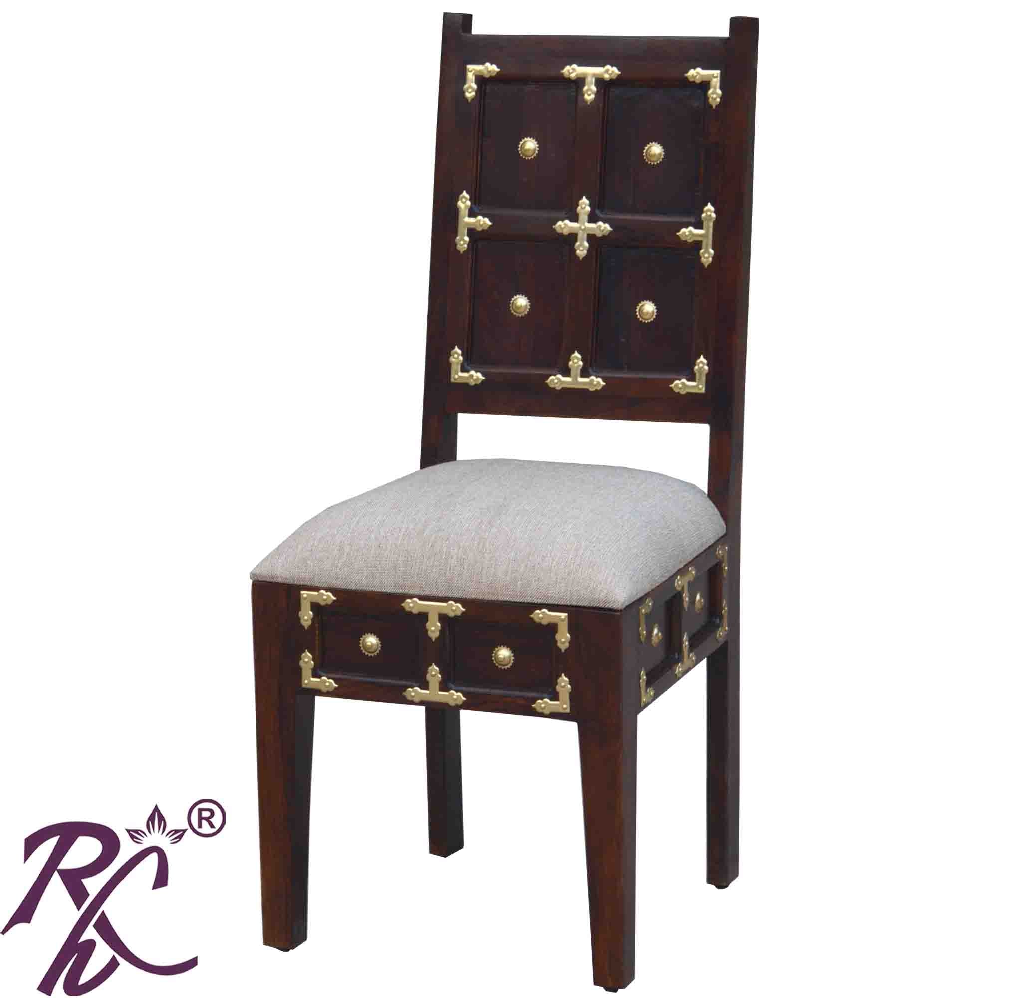 Solid Wood L+T Brass Work Chair set of (2 pieces)