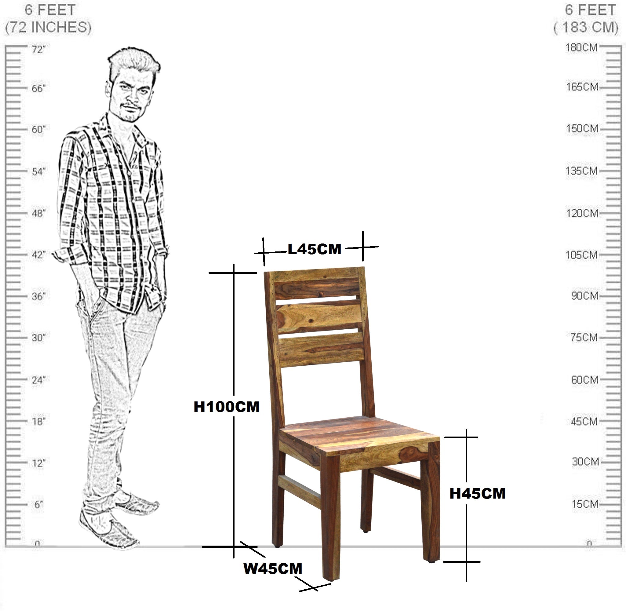 Solid Wood High Back Dining Chair set of (2 pieces)