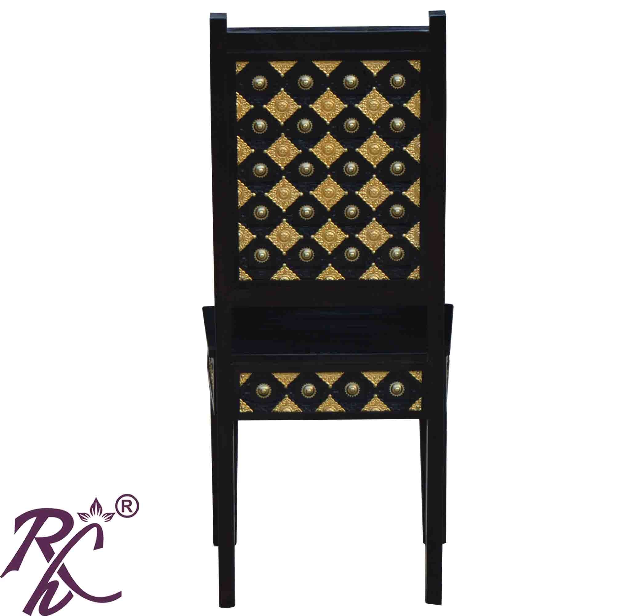 Solid Wood Brass Bakhra Dining Chair set of (2 pieces)