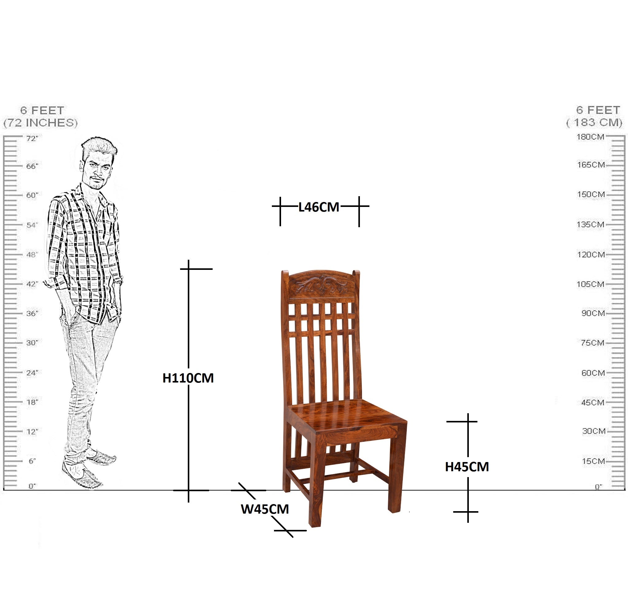 Solid Wood Wooden Carving Chair Set of ( 2 Pcs. )