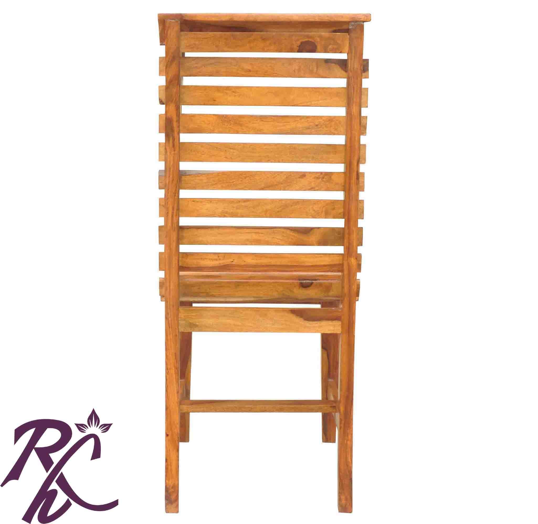 Solid Wood Stripe Design Chair Set of ( 2 pcs. )