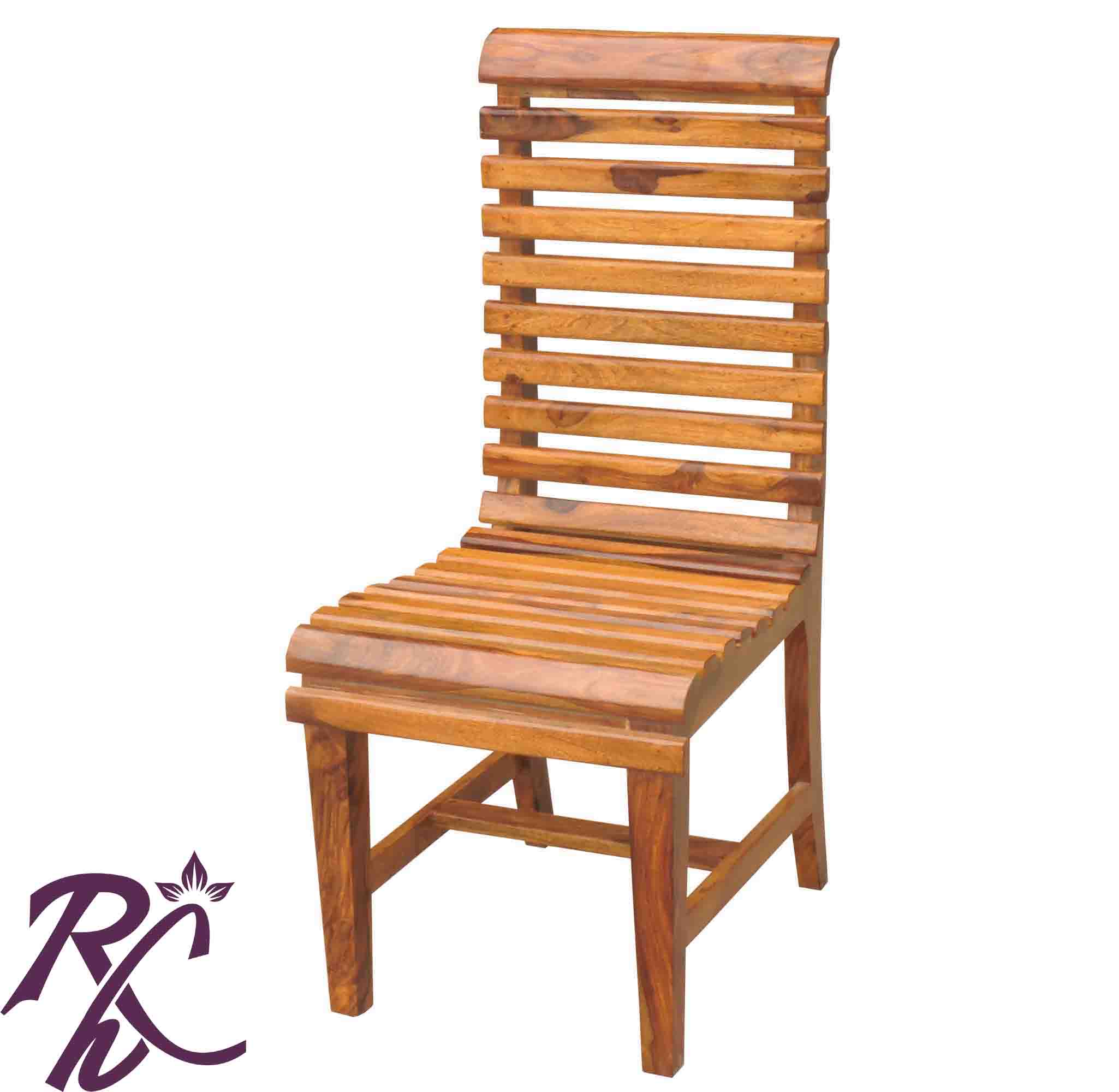 Solid Wood Stripe Design Chair Set of ( 2 pcs. )