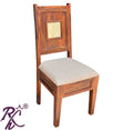 Solid Wood Big Peacock Brass Work Chair Set of ( 2 Pcs. )