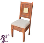 Solid Wood Big Peacock Brass Work Chair Set of ( 2 Pcs. )