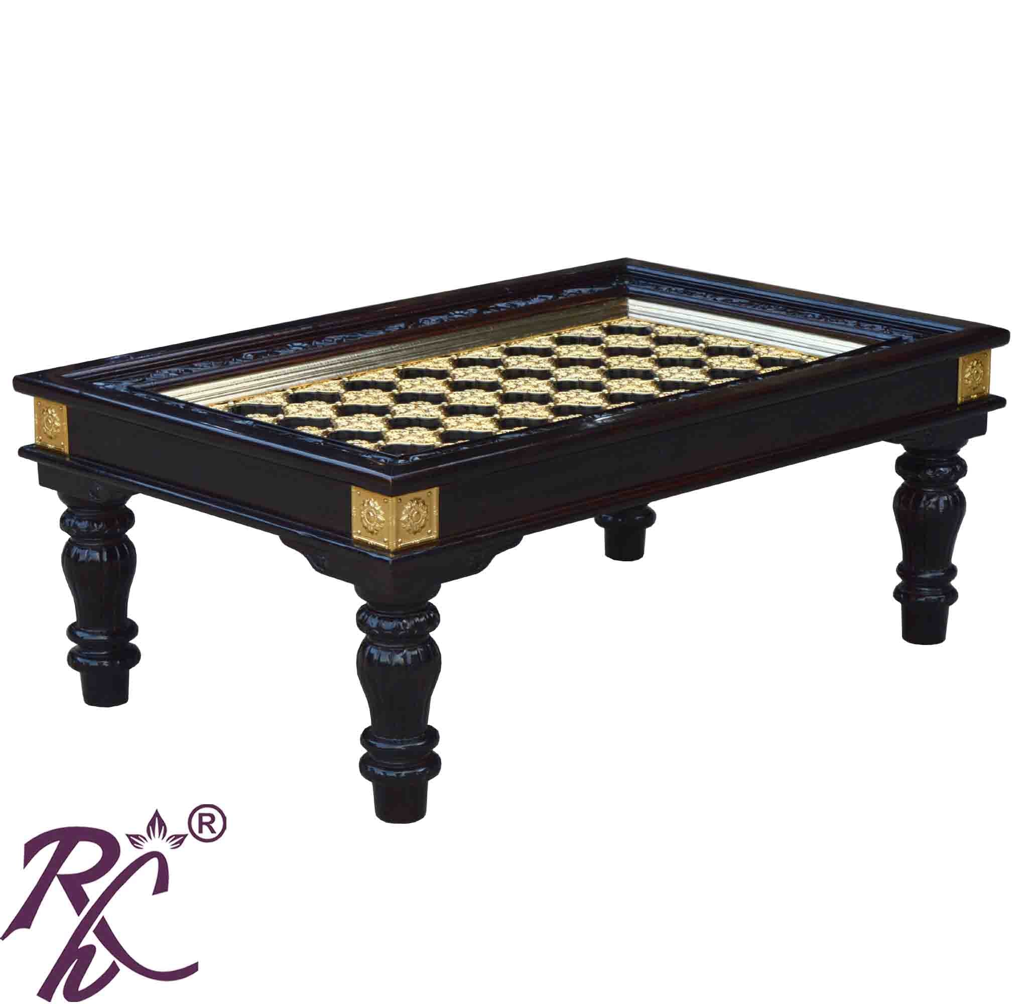 Solid Wood Brass Coffee Table