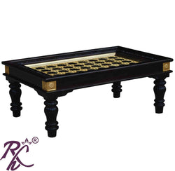 Solid Wood Brass Coffee Table