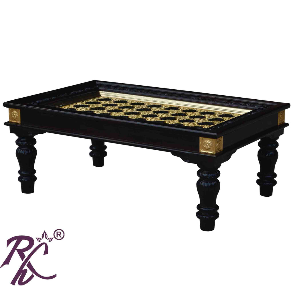 Solid Wood Brass Coffee Table