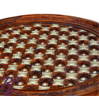 Solid Wood Brass Round Shape Coffee Table