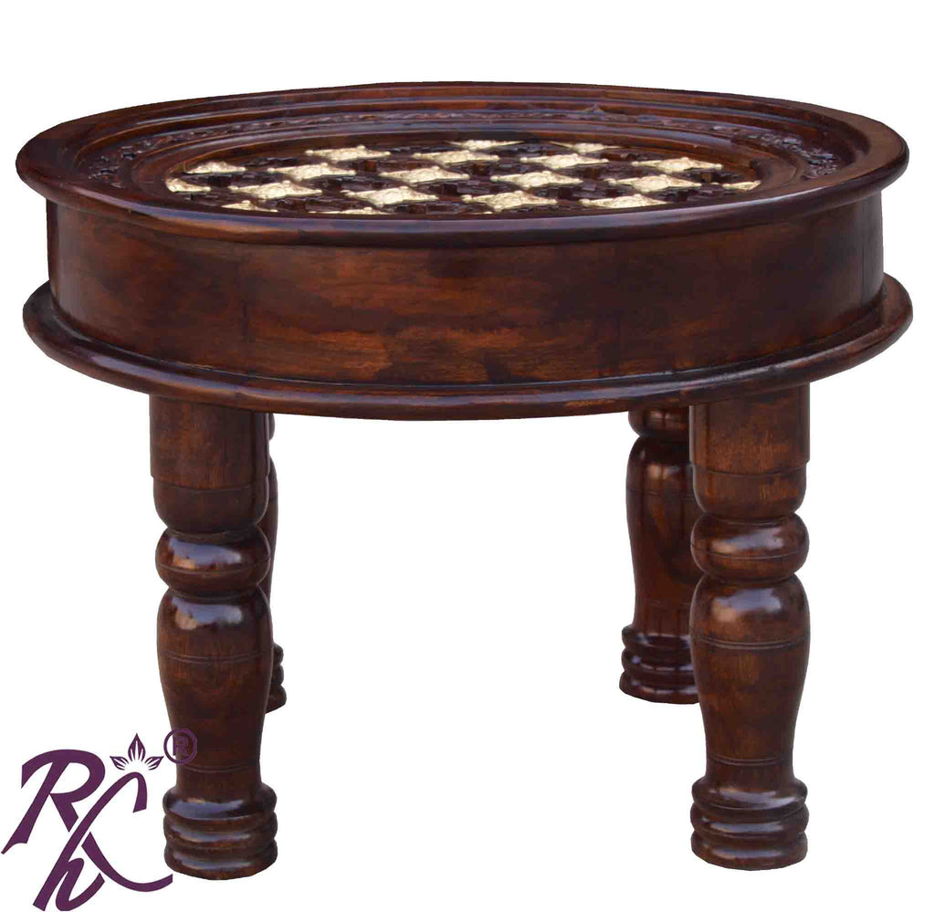 Solid Wood Round Shape Coffee Table Small