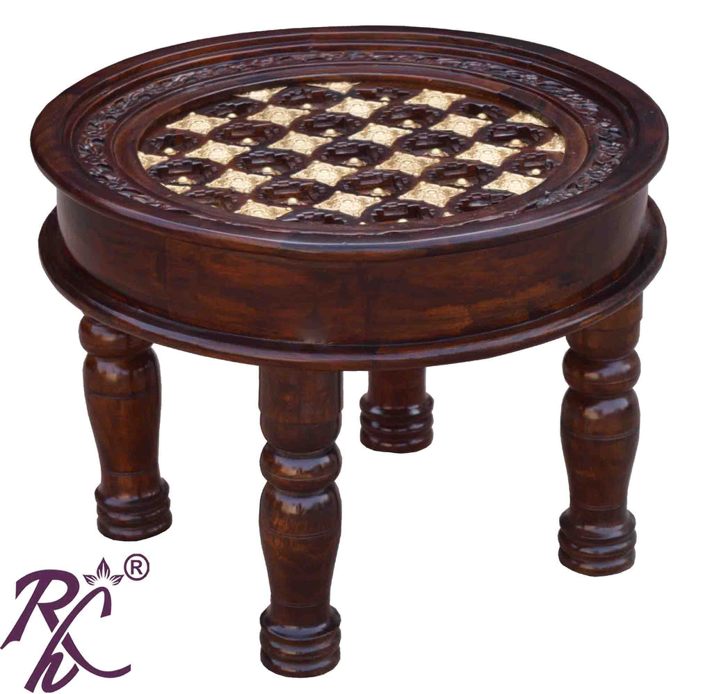 Solid Wood Round Shape Coffee Table Small