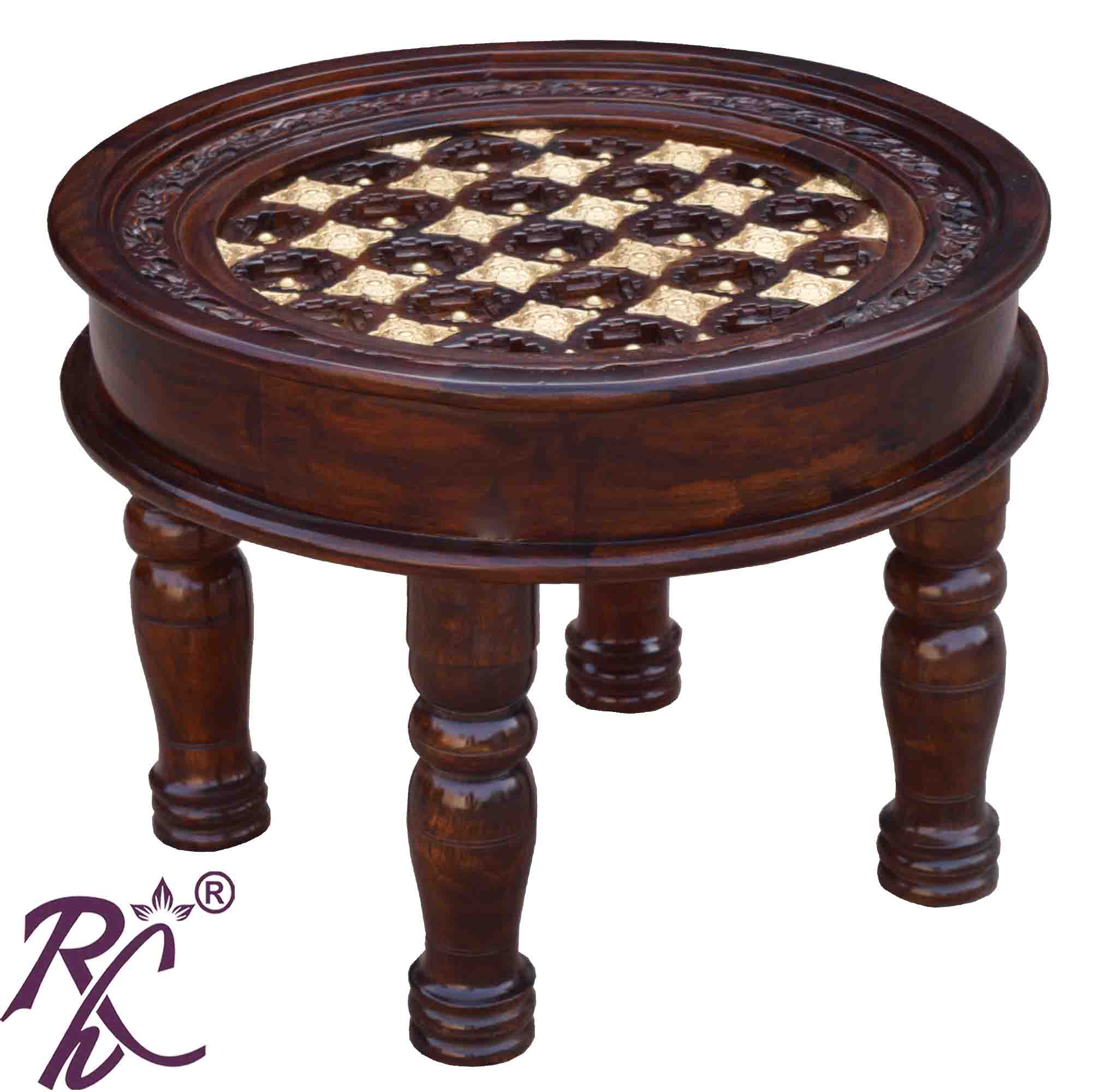 Solid Wood Round Shape Coffee Table Small