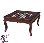 Solid Wood Brass Square Shape Centre Table