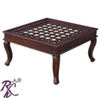 Solid Wood Brass Square Shape Centre Table
