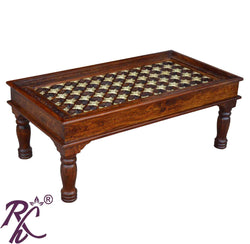 Solid Wood Brass Coffee Table