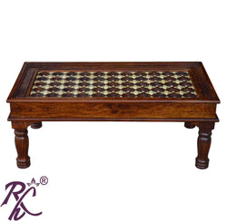 Solid Wood Brass Coffee Table