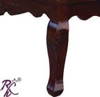 Solid Wood Square Shape Centre Table Glass Top