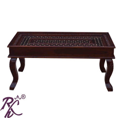 Solid Wood Rectangular Shape Jiksa Jali Center Table
