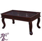 Solid Wood Rectangular Shape Jiksa Jali Center Table