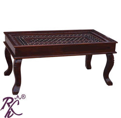 Solid Wood Rectangular Shape Jiksa Jali Center Table